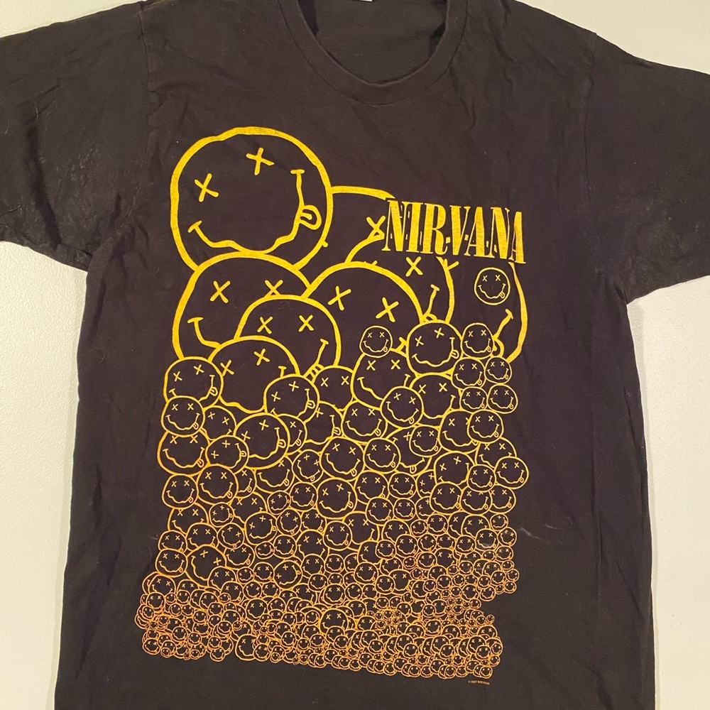 Tultex Black and Yellow Nirvana Graphic Tee